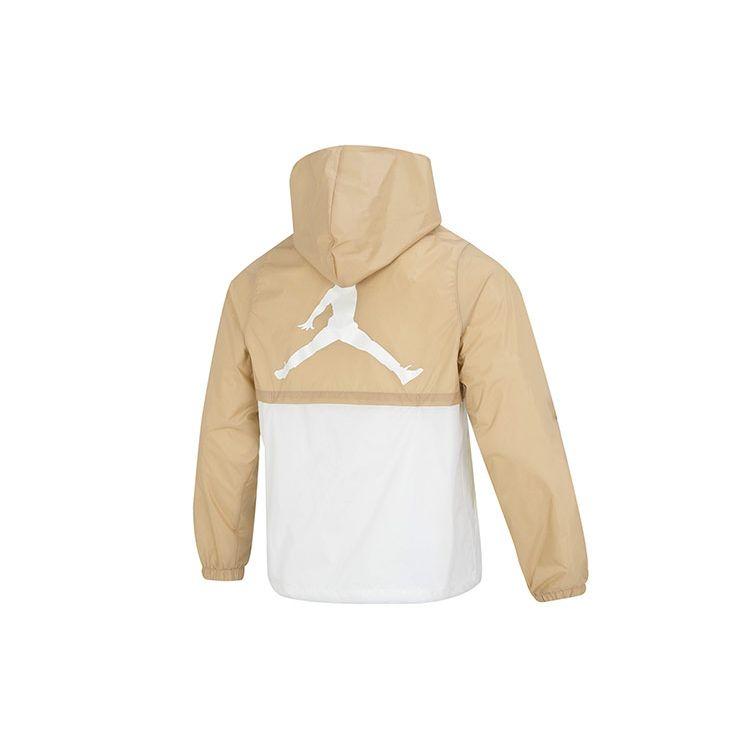 Jordan Essential Hbr Woven Windbreaker Jacket With Color-Block Logo Print Men Jackets White Yellow DV7651-277