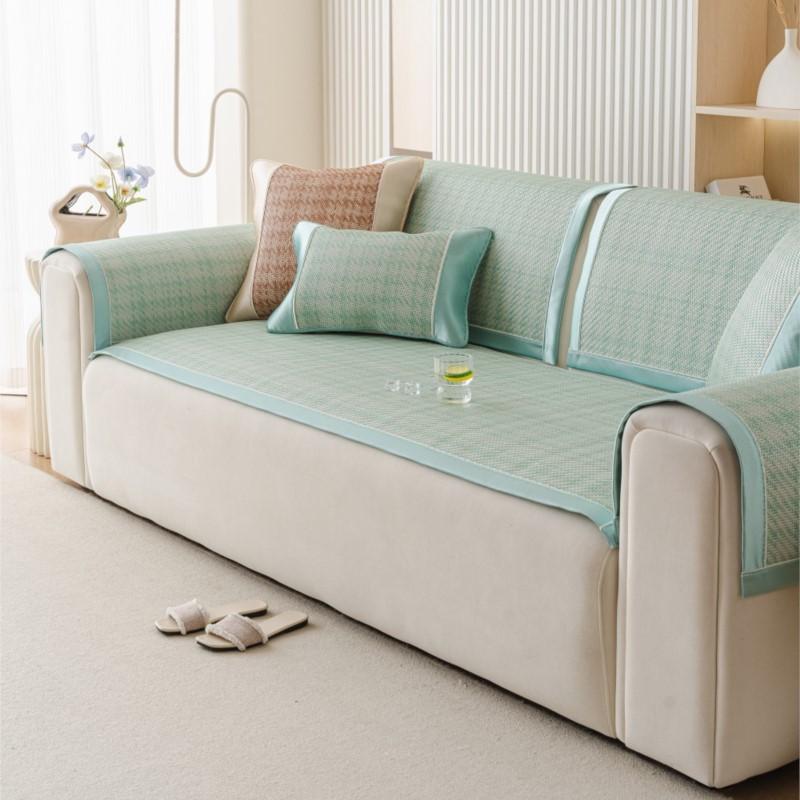 New Cool Feeling Bamboo Rattan Sofa Cushion Pad Summer Cooling Non-Slip Sofa Seat Mats Cold Feeling Home Decor Living Room 60x60cm 1pc
