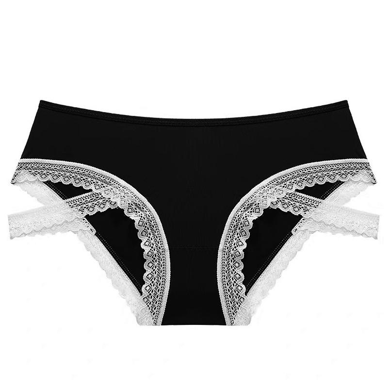 Sous-vêtements pour Femmes Inspirés par le Design Bretelles Latérales en Dentelle Lingerie Sans Couture Soie Glacée Frais Culottes en Dentelle Personnalisées