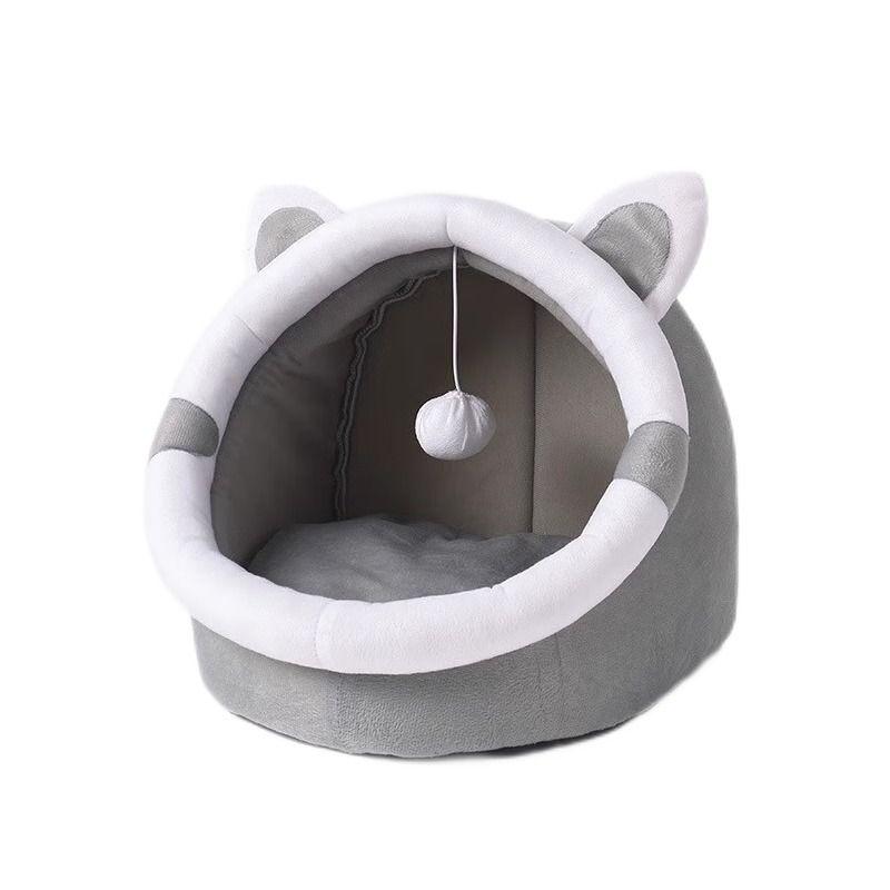All-Season Semi-Enclosed Cat Sofa Bed – Warm Winter Nest for Kittens & Cats