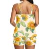Women’s Sleeveless Sunflower Print Tank Top and Shorts Set Casual Lightweight Relaxed Fit Sleepwear Loungewear