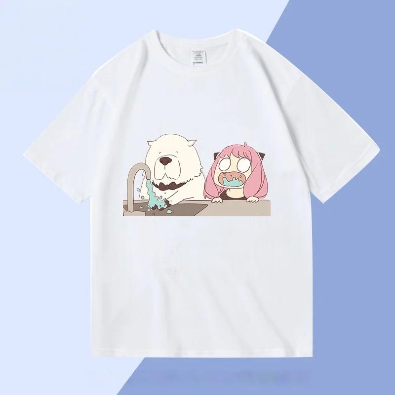 Spy X Family Collaboration Men's and Women's Cotton T-shirts Anime Themed Children's Clothing, Casual Home T-shirts