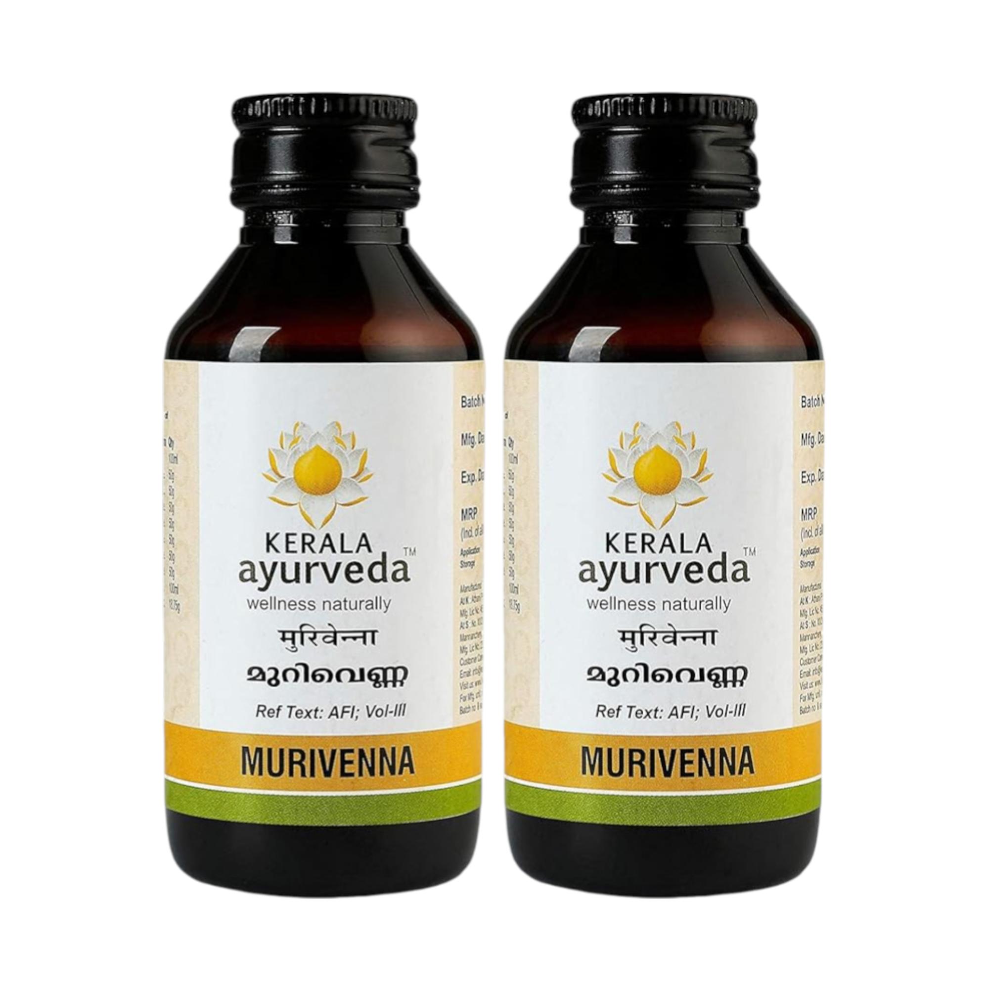 Керала Аюрведа Муривенна Тайлам 100 мл x Упаковка из 2 шт. | Аюрведическое масло для снятия боли при ожогах, порезах и болях в суставах