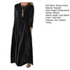 Robe en Velours pour Femme Automne Décontractée Col Ras du Cou Manches Longues Robe Maxi Ample Invitée de Mariage Cocktail Soirée