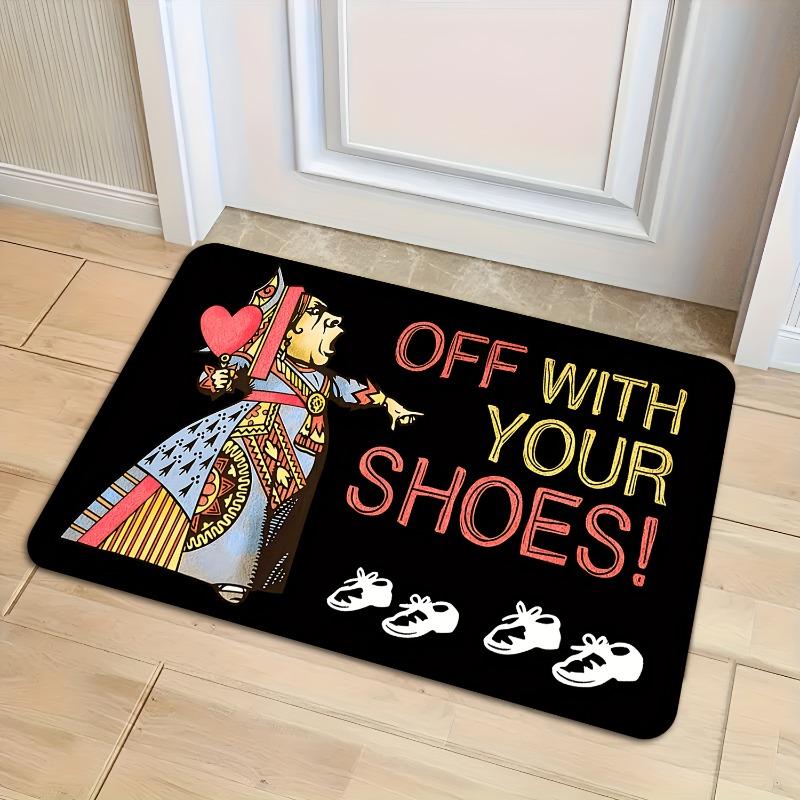 1pc Funny "Off with Your Shoes" Door Mat, Non-slip, Indoor and Outdoor Doors, Welcome Mat, High Traffic Area, Home Decoration