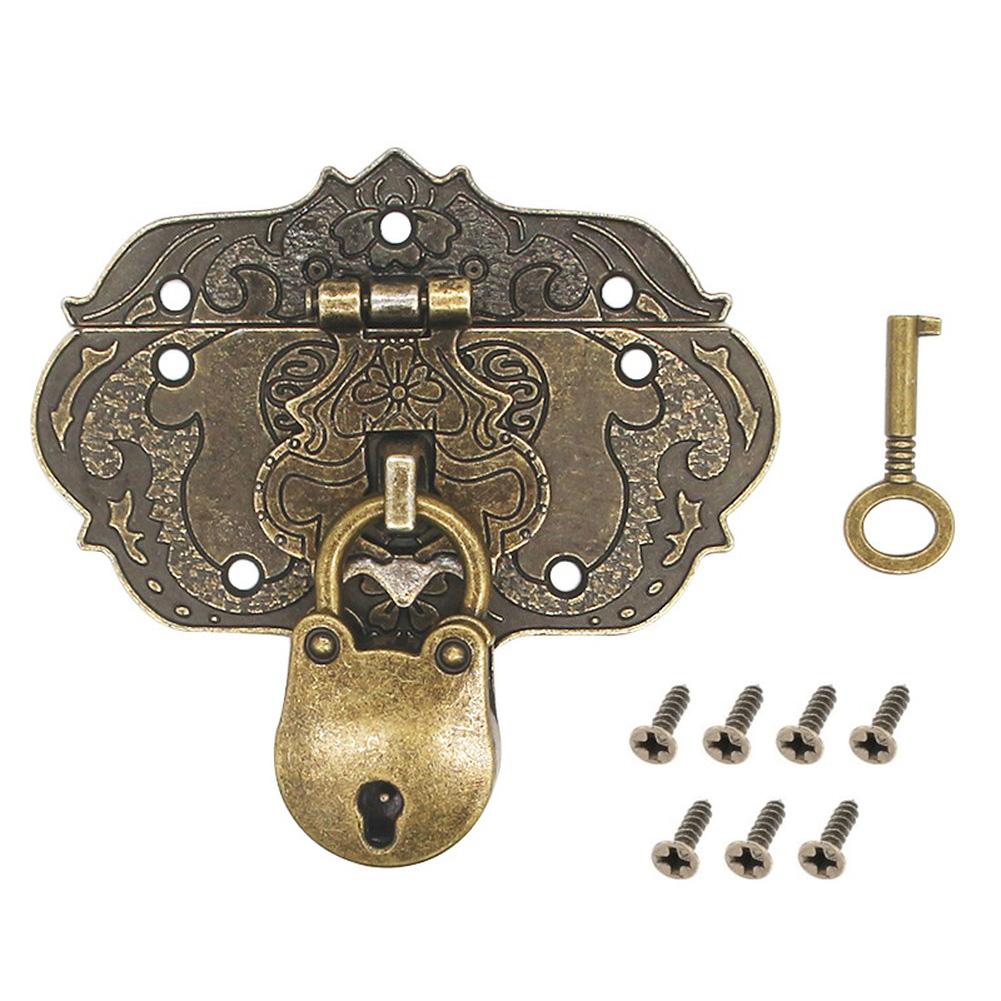 

Antique Zinc Alloy Padlock and Hasp for Furniture and Boxes Lock for Jewellery Cases Wooden Storage and Chests