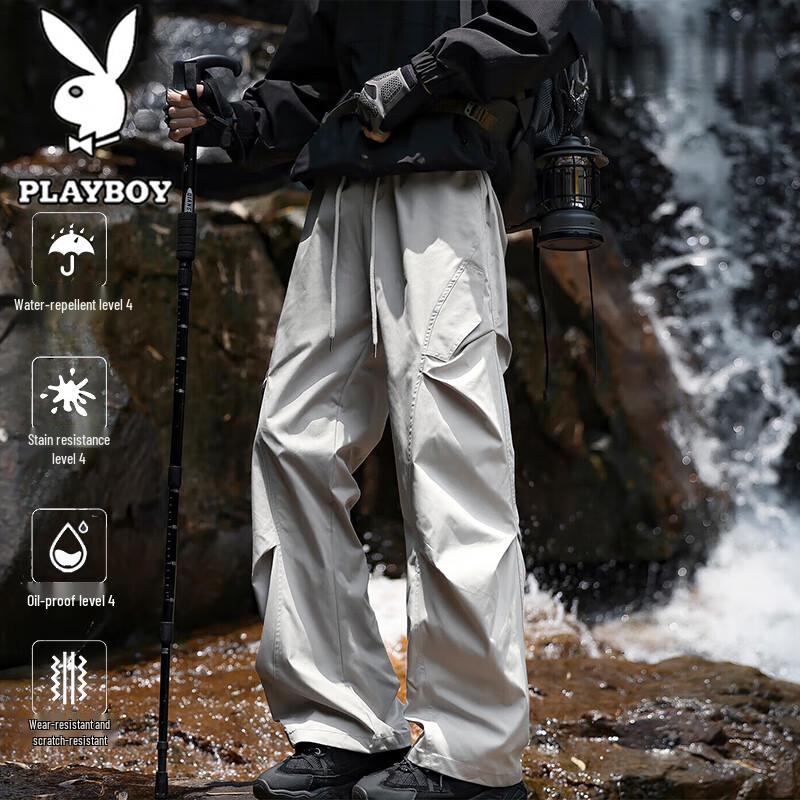 PLAYBOY Men's Waterproof Outdoor Straight-Leg Casual Pants