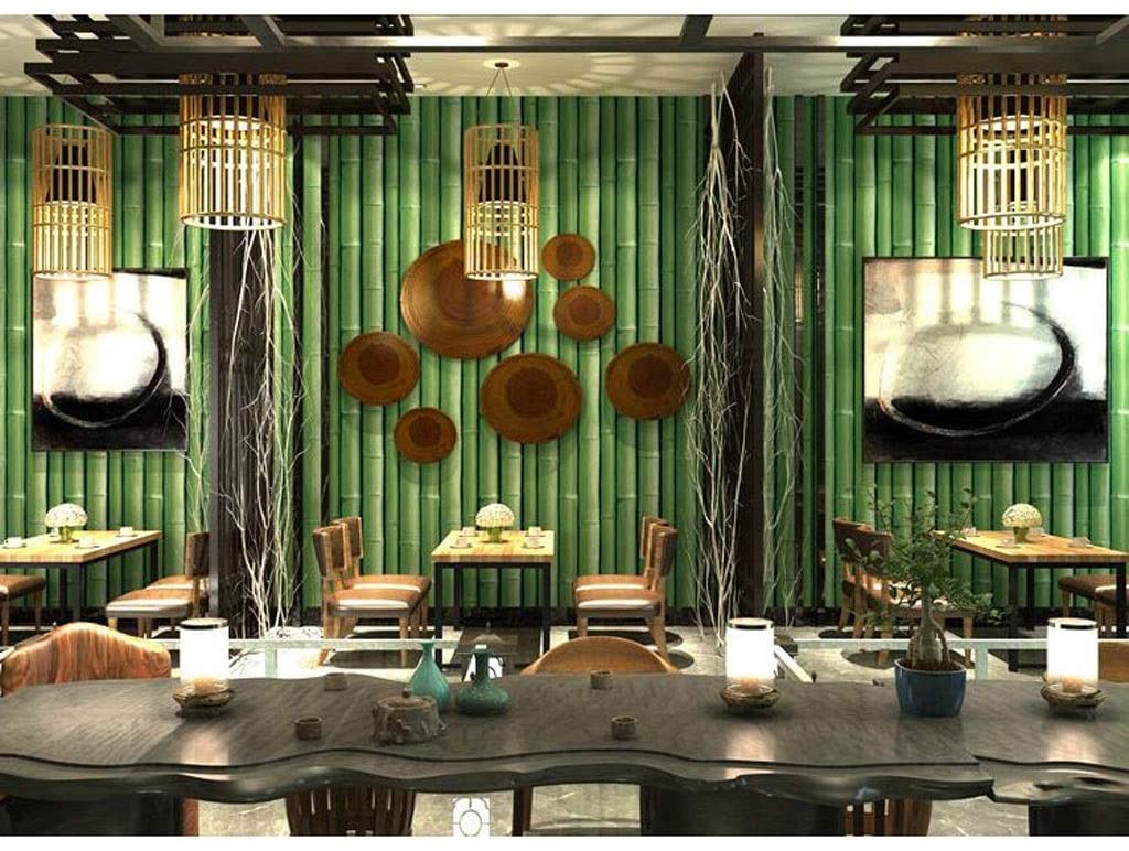 3D Bambus Selbstklebende Tapete Vinyl Grün Einfarbig Abziehbar und Klebbar Wandpapier Rolle für Wand Küche Badezimmer Regale Dekor