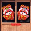 1 Pair Traditional Pattern Horse Year Door Sticker 3D Zodiac Horse Stickers  Window Door Decoration