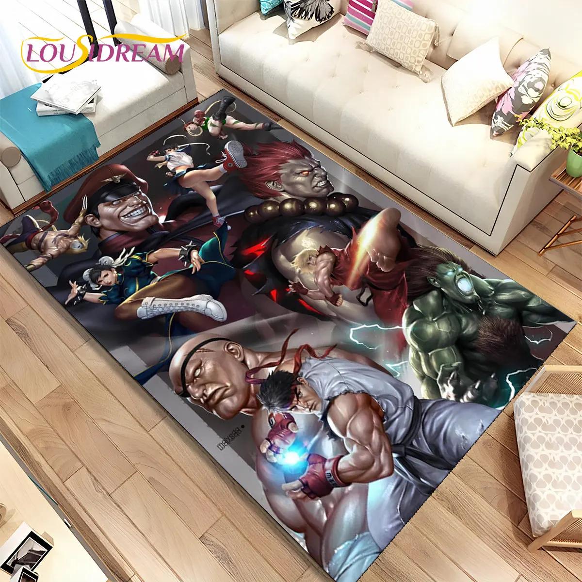 

Коврик Street Fighter в стиле ретро, ​​коврик для геймера, коврик для гостиной, спальни, диван, коврик для украшения, детский нескользящий напольный коврик 40x60cm