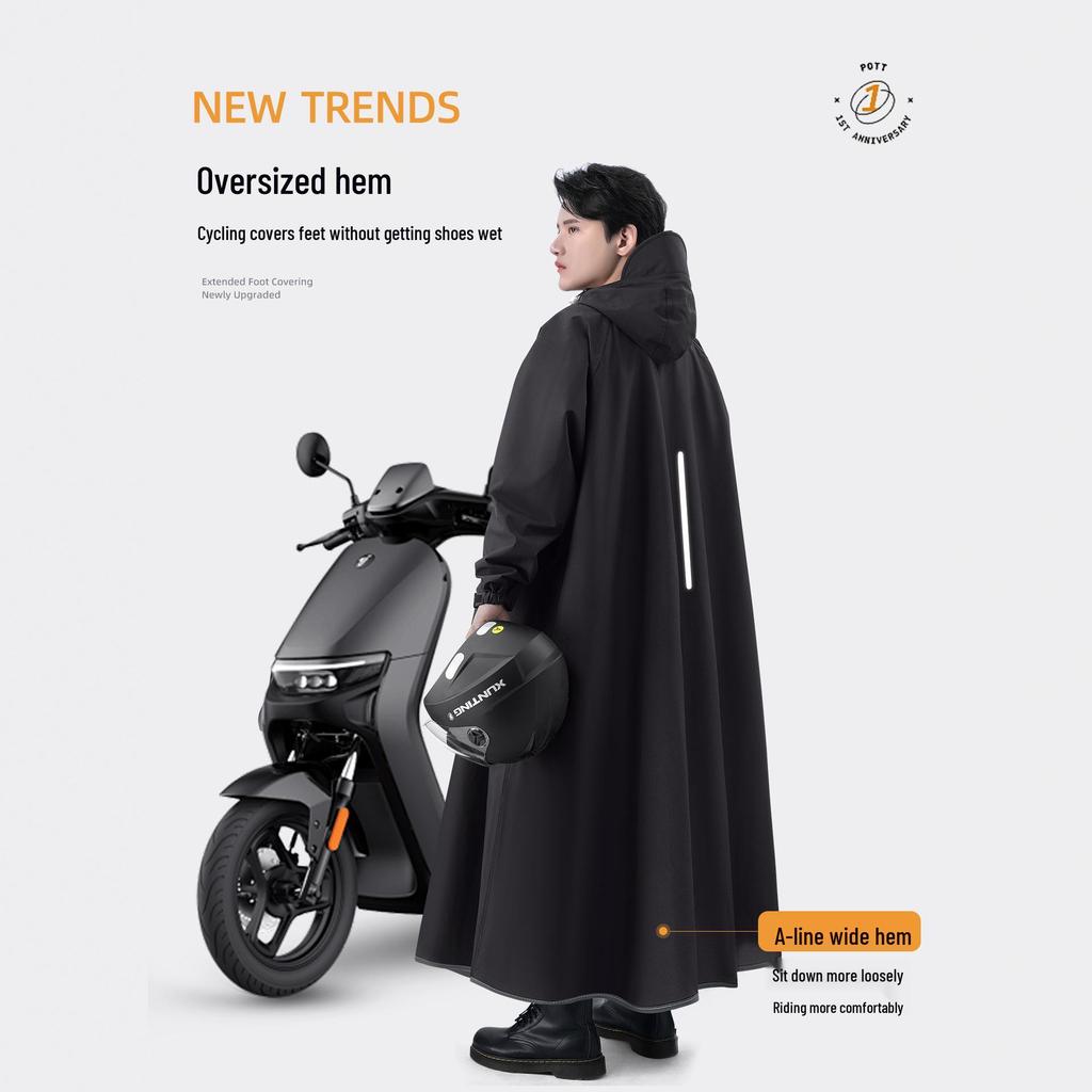 Thickened Waterproof Electric Car Raincoat: Full-Body One-Piece Poncho for Men, Storm-Proof and Enlarged for Adults