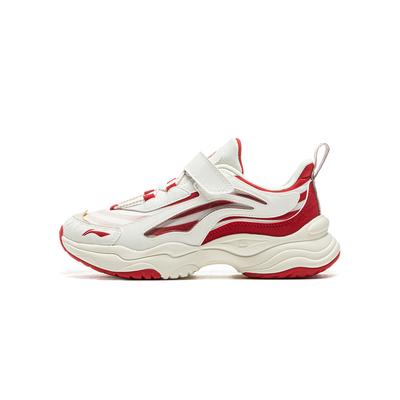 Li Ning Kids Fashion Versatile Trendy Casual Shoes Kids Casual Shoes Champagne-White Glory-Red YKCU206-11