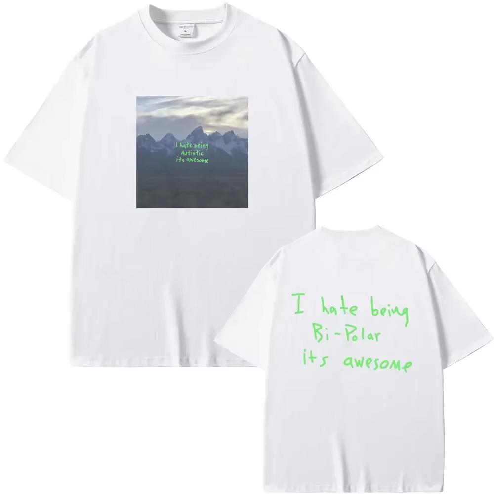 Rapper Kanye West Vultures Odio Essere Bipolare È Fantastico Album Grafica Maglietta Unisex Unisex Hip Hop Girocollo Magliette Top Y2k