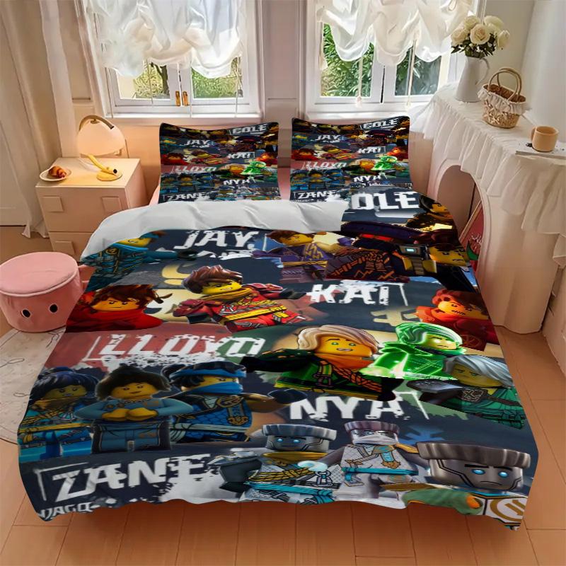 Lego Heroes Bedding 3 Piece Set HD Print Duvet Cover Pillowcases for Teens Adult Bedroom Decoration Christmas Gift