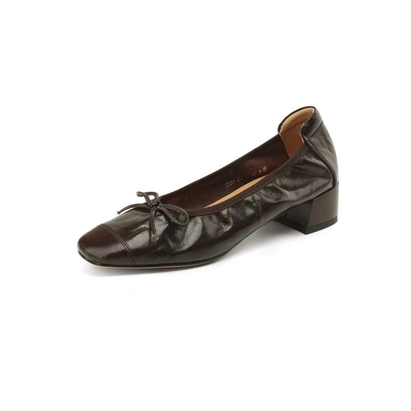 Soft Leather Handmade Women's Shoes New Round Head Shallow Mouth Thin Cowhide Flat Single Shoes Women's Ballet Shoes