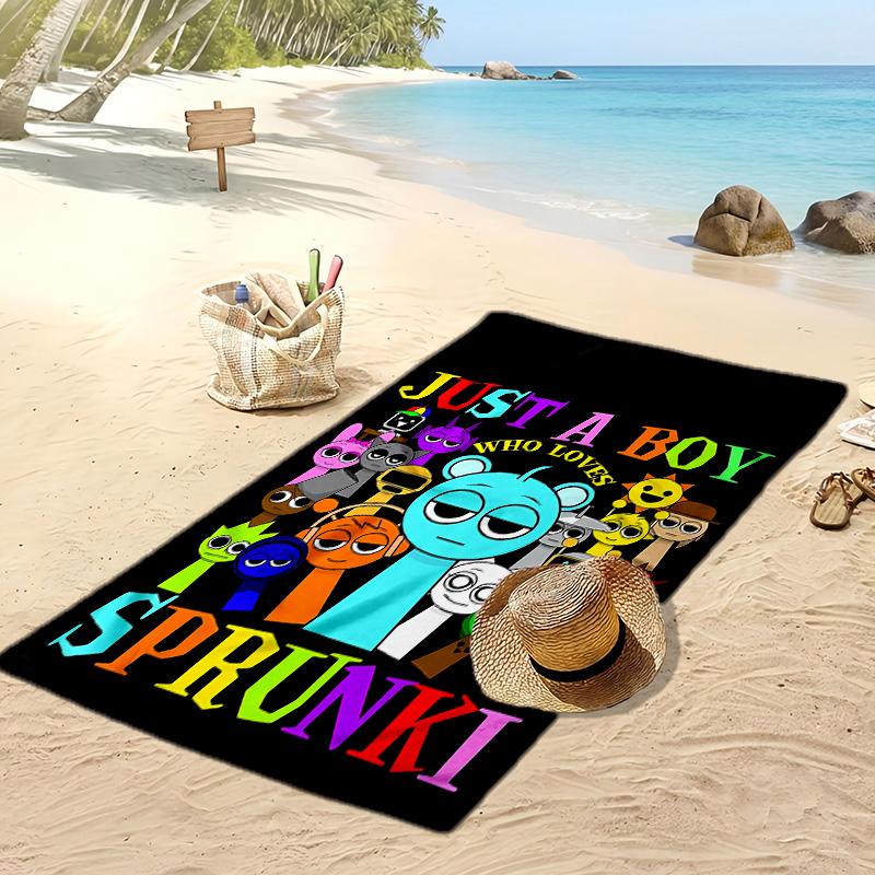 Sprunki song Bedrucktes Schnelltrocknendes Strandtuch Super Saugfähiges Weiches Leichtes Badetuch für Pool Sommerreisen