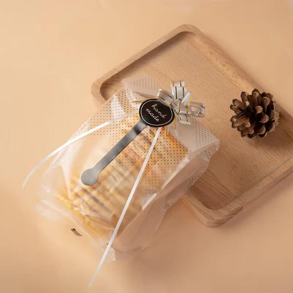 50pcs Transparent Black Dot Candy Bags Plastic Bread Wrapping Bags Cellophane Bags  Chocolate