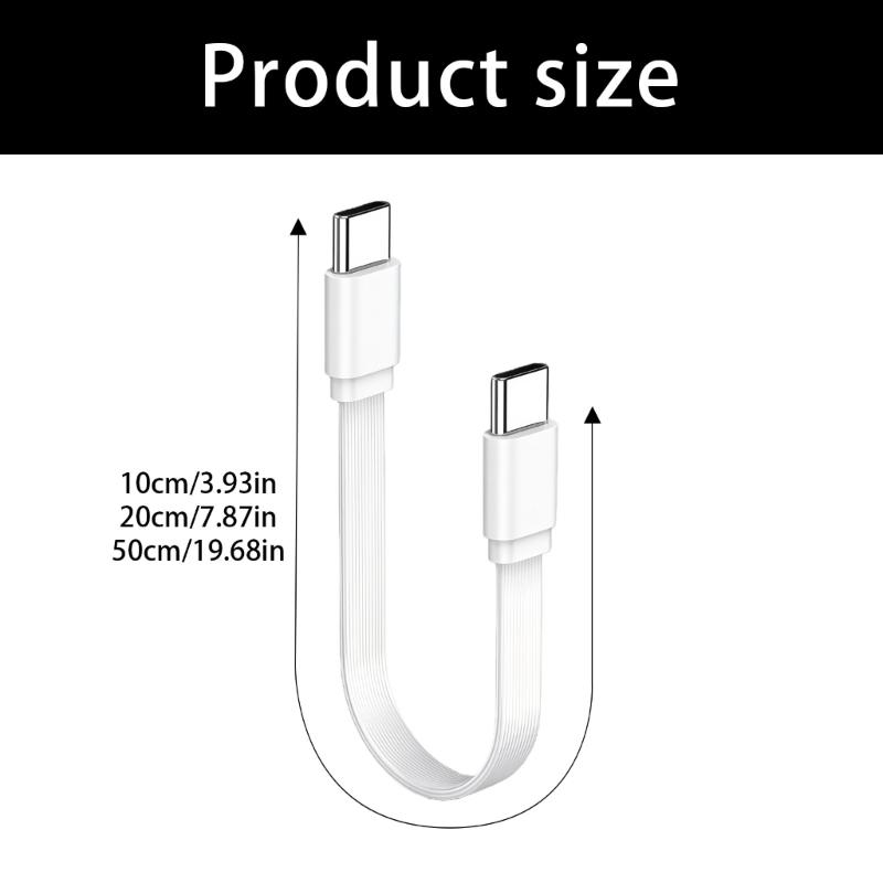 Silicone Short 10/20/50cm Type C to USB C Cable 480mbps 100W Fast Charging Data Cable for Mobile Phone Laptop Tablet