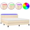 Maison Exclusive - Sommier à lattes de lit avec matelas LED Crème 160x200 cm Tissu
