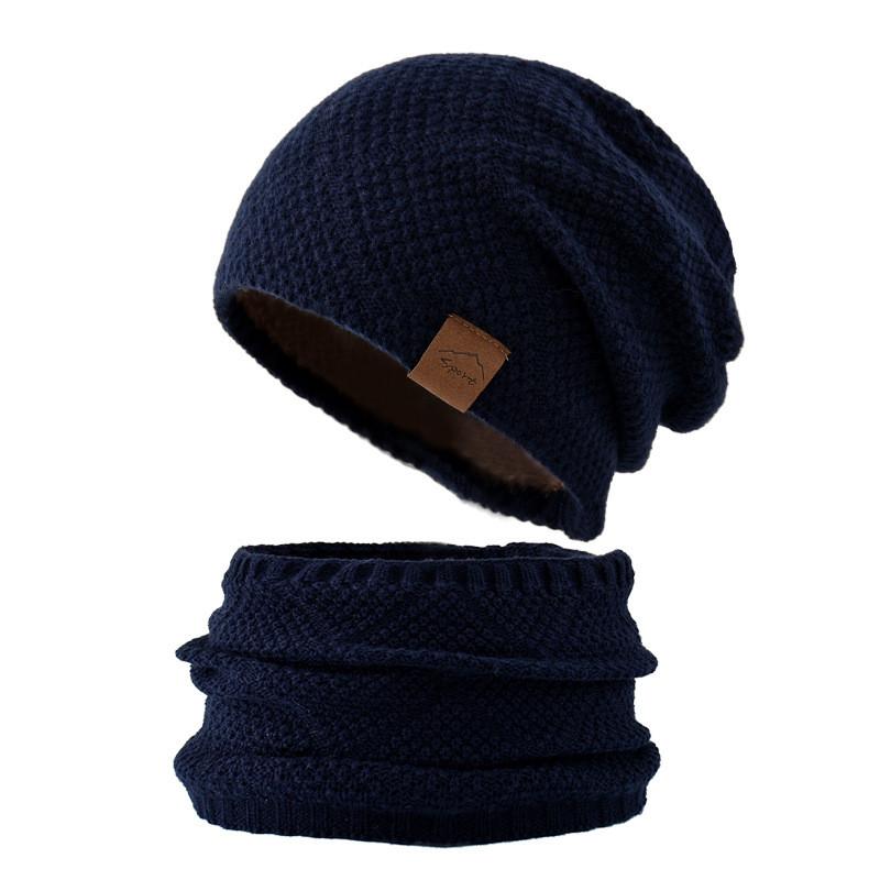 Knitted Mens Winter Beanie With Neck Warmer For Cold Weather Outdoor Activities