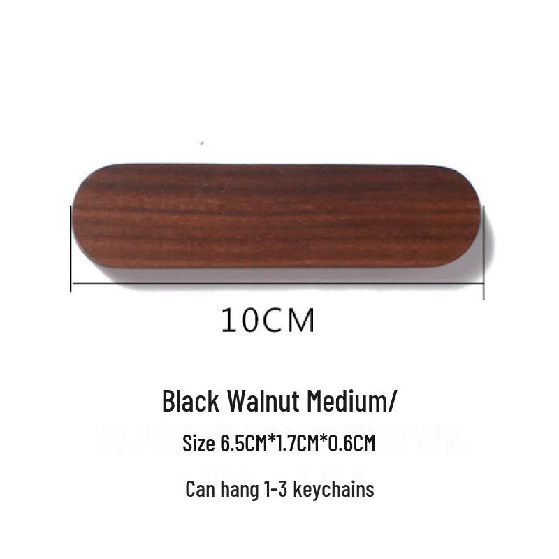 Solid Wood Wall-Mounted Key Organizer with Magnetic Hooks
