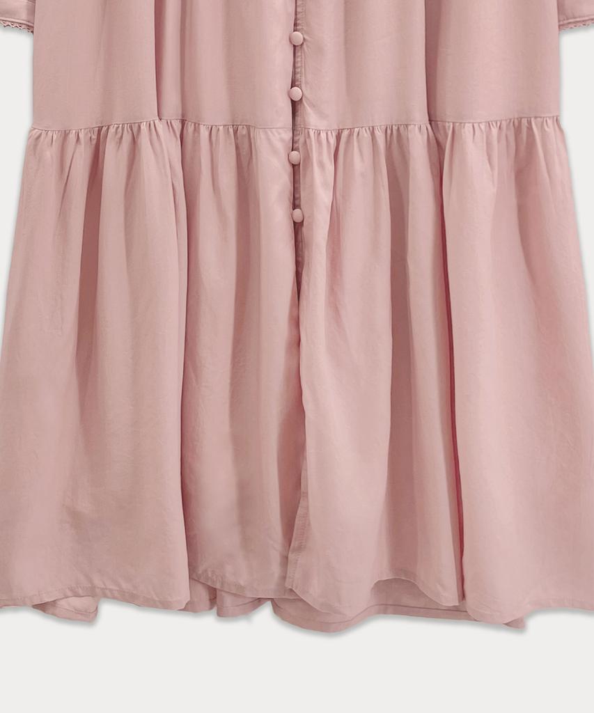 Sseomweeobeoteo Evelyn Lace Long Dress - Pink