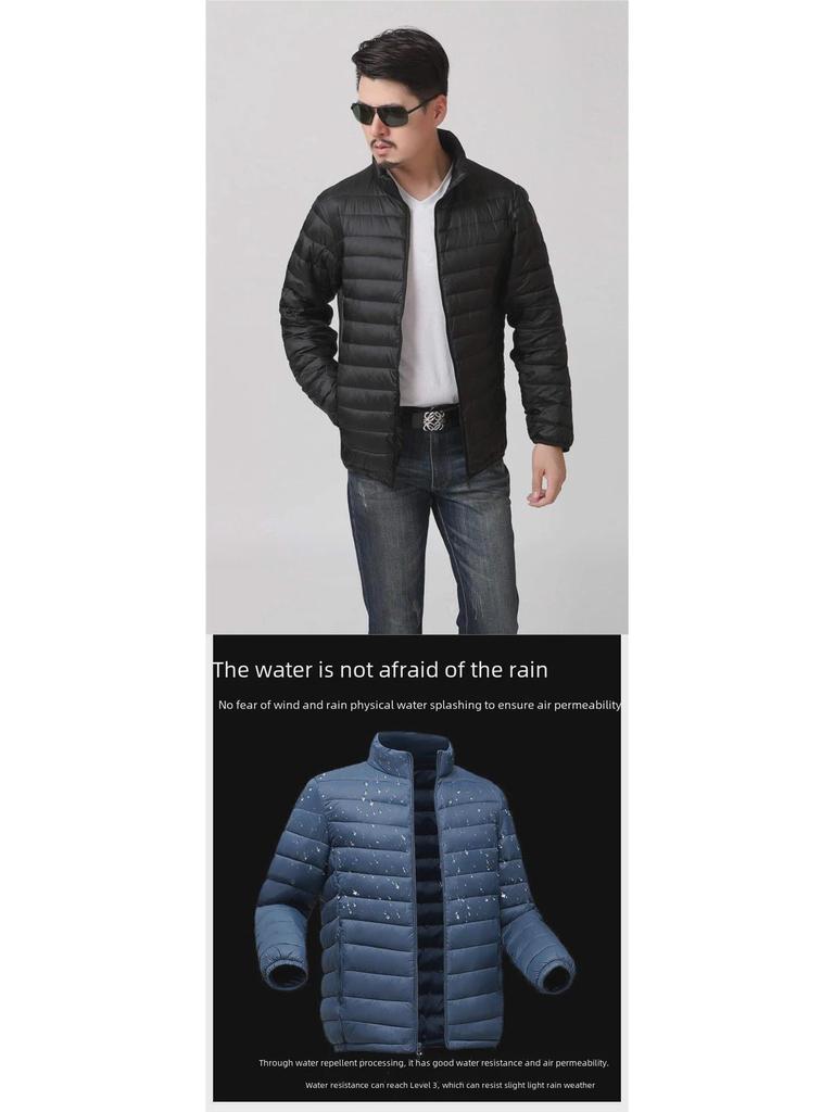 Men's Off-Season Cotton-Padded Jacket: Lightweight Down, Large Sizes for Middle-Aged and Young Men, Thick Winter Jacket