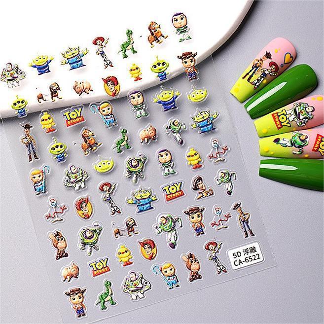 5D Embossed Cute Buzz Lightyear Cartoon Nail Art Stickers