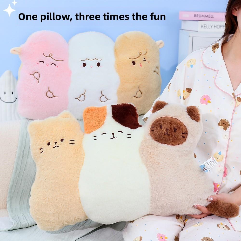 Animal Plush Toy Pillow Set With Polyester Fiber Filling For Home Decor And Napping