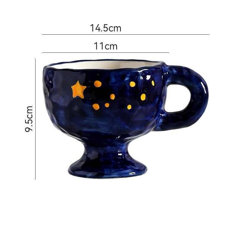 1PC Ceramic Mug Simple Style Afternoon Tea Coffee Water Cup Handle Creative Decoration Personalized Household Items