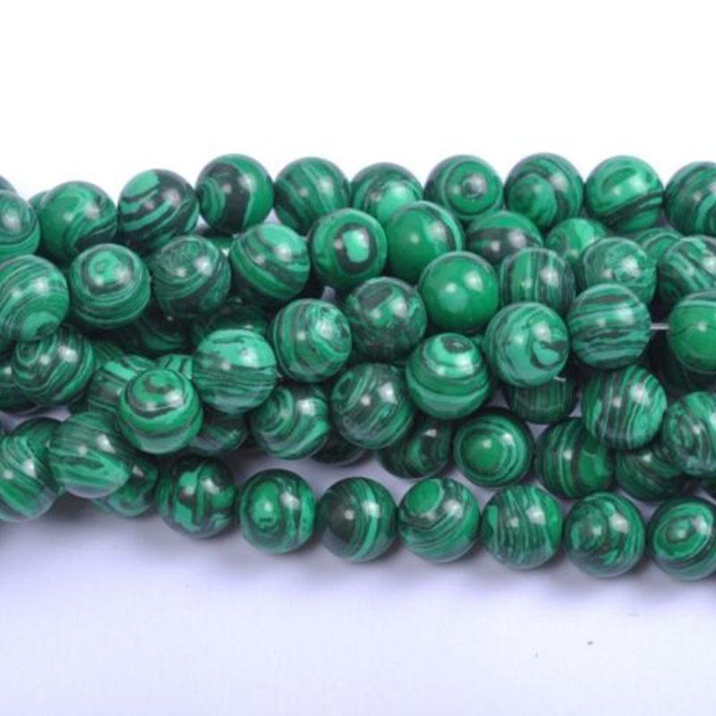 Malachit Perle Spacer Lose Perlen Stein 4 6 8 10 12mm Natürliche Helle Schmuck Machen Runde DIY