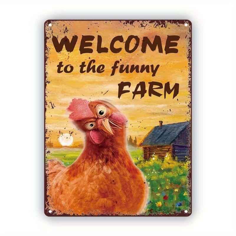 Retro Metal Animal Wall Art for Home Kitchen Farm Cafe Garden