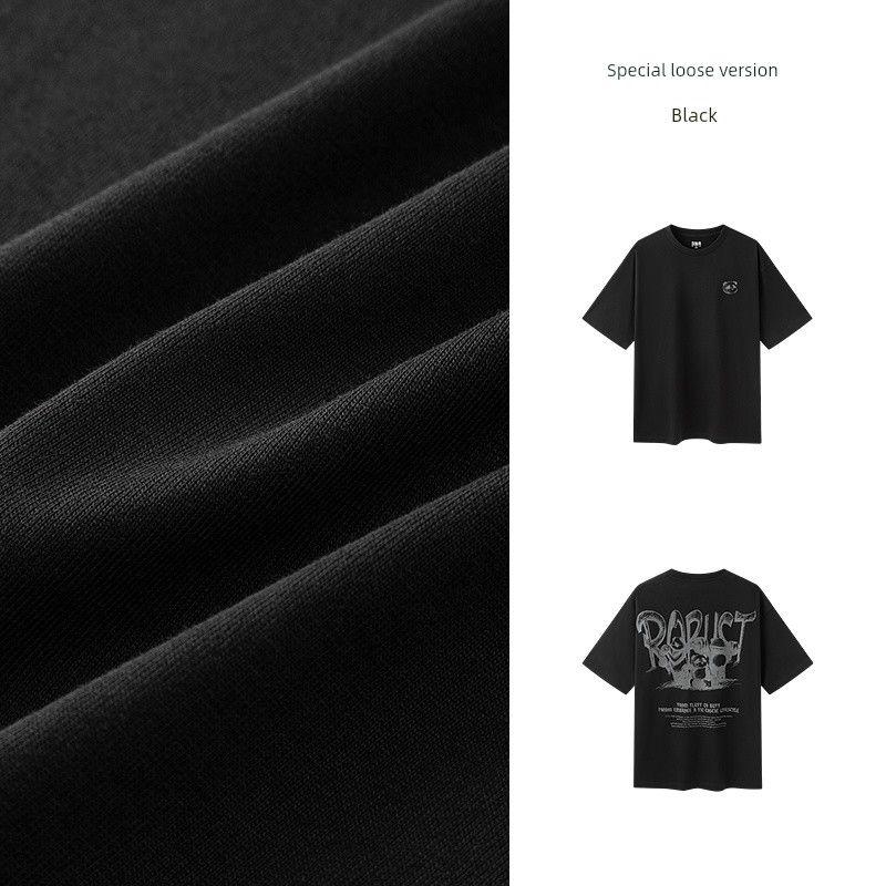 

Senma Short-Sleeved T-shirt Men s Chinese Fad Panda Printing Couple Wear Summer Cool Antibacterial Tops Oversize Stylish Black 90001 165/84A/S