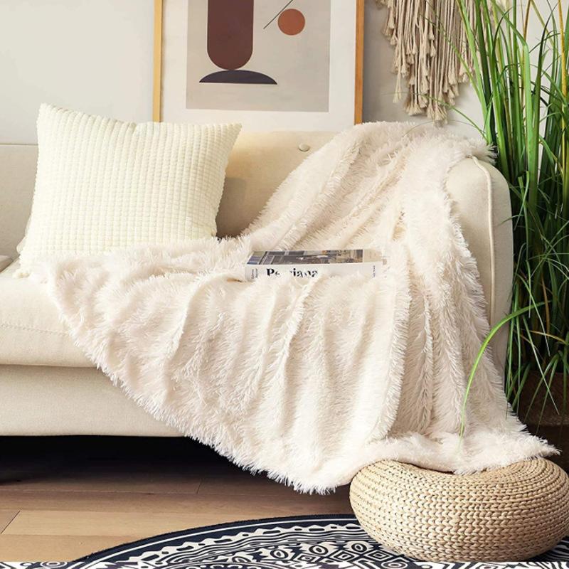 Decorative Extra Soft Fuzzy Faux Throw Blanket Reversible Long Hair Shaggy,Fluffy Cozy Plush Comfy Microfiber Fleece Blankets for Couch Sofa Bedroom