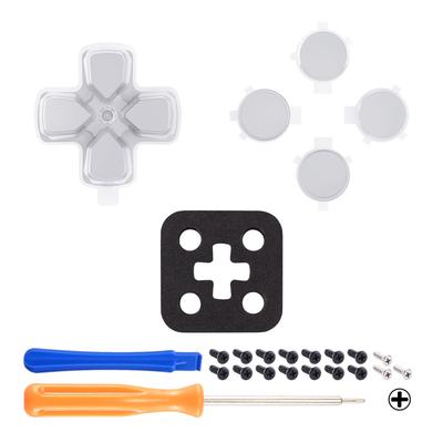 eXtremeRate Custom Replacement Dpad Action Button Without Text Direction Key Face Button for Controller Hope Gray Two-tone Engraving,