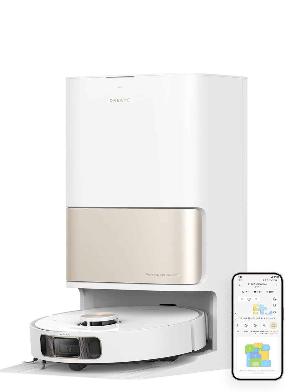 nettoyage à la vadrouille avec aspirateur robot Dreame L10s Pro Ultra Heat à chaud avec station de base entièrement automatique Extension de vadrouille 7000Pa aspiration puissante AI 3D blanc