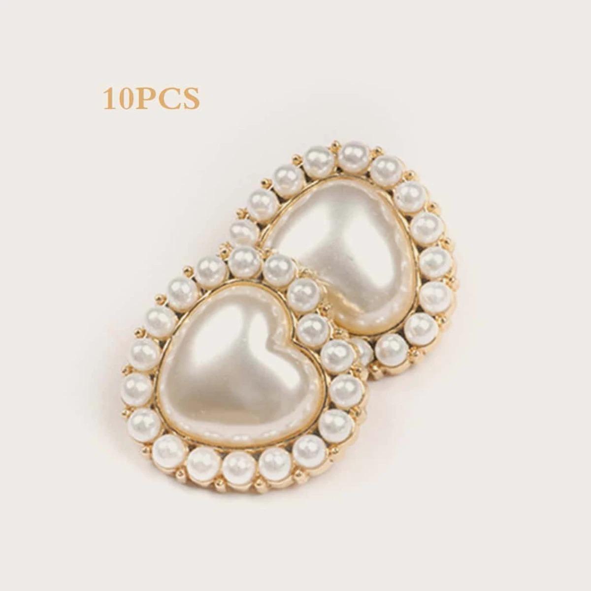 

10 шт.-23 мм Сплав Блестящие Стразы Жемчуг Пуговицы для Одежды DIY Пуговица для Шитья Одежды Ручная Работа Декоративное Шитье