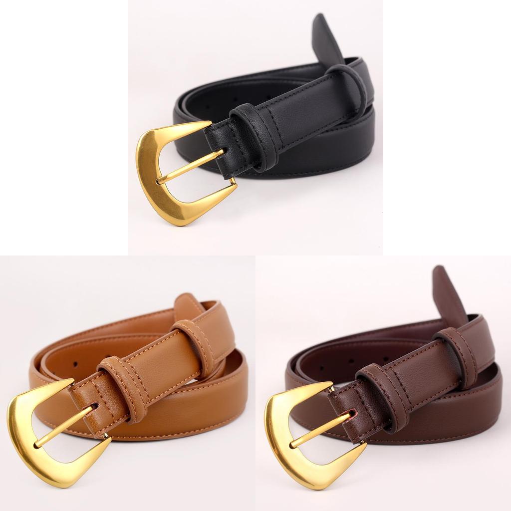 Womens Genuine Leather Belt With Pin Buckle For Casual Jeans Fashion Accessory