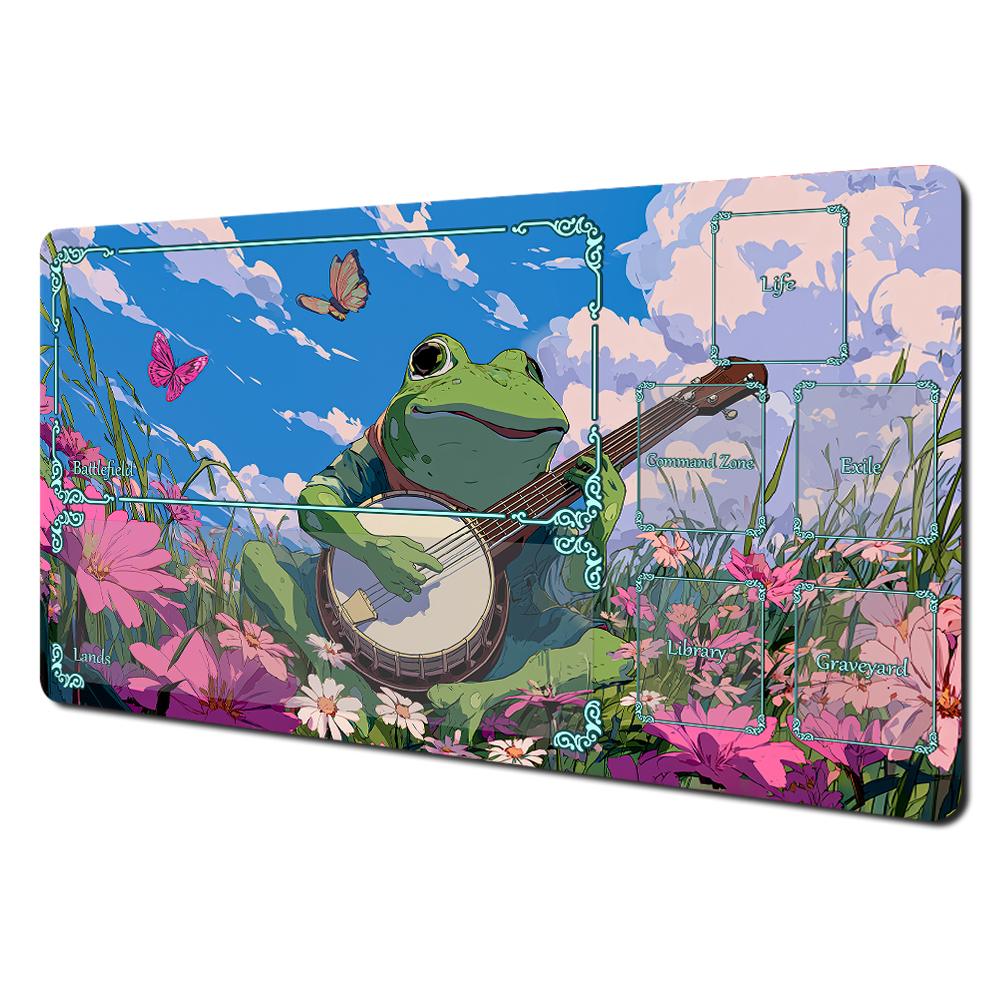 Dark Fantasy Frog Skulls Pink Leaves Gaming Mouse Pad Large Extended Desk Mat Smooth NonSlip Base for Gamer