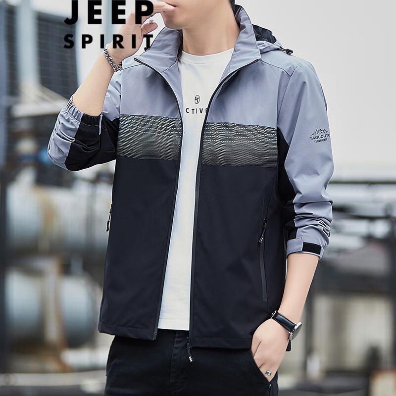

JEEP SPIRIT Men s Casual Windbreaker Jacket 4XL