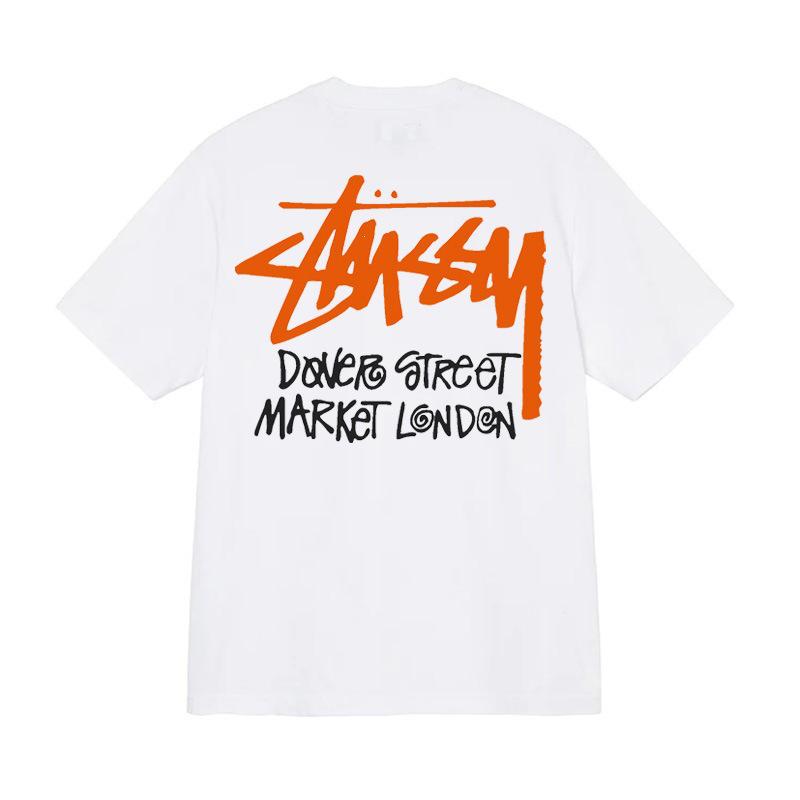 230g Small Daisy Strawberry Hip Hop T-shirt - American Style Spring/Summer Unisex Trendy Short Sleeve with STU Pattern.