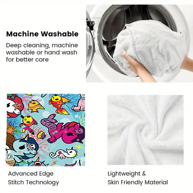Glam Tokidoki 2D Flat Pattern Flannel Blanket High quality All Seasons Warmth and Comfort Perfect for Christmas Gifts.FMT261012015