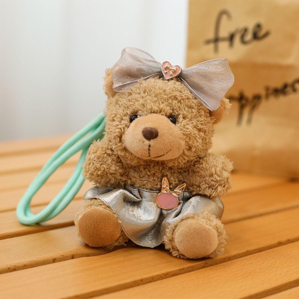 Cartoon Bear Keychain Ornaments Stuffed Dolls Fashion Car Key Ring  Backpack Decor