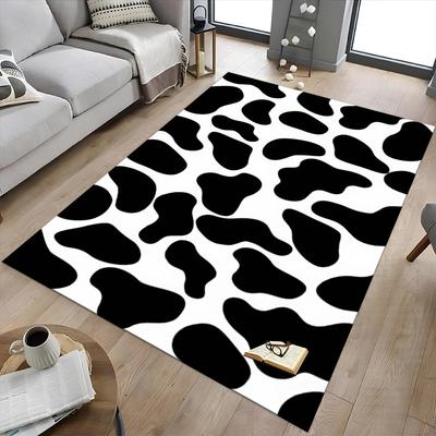 1PC Cow Print Extra Large Non Slip Floor Carpet, Office, Family, Bedroom, Studio Large Area Rug Indoor Rugs, Vibrant Colors