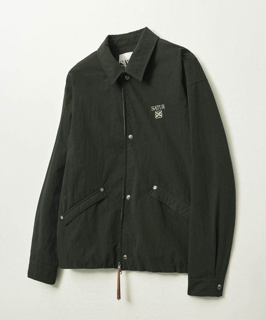 Satur Theo Nylon Coach Jacket Deep Green