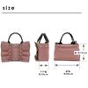 [Emplet Veil] 3D, generously ruffled tote bagshoulder bag, 2-way, 28cm wide x 19cm high x 10cm deep, gray. Buttons prevent contents from being seen,