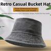 Hip Hop Solid Color Bucket Hat Wide Edge Washed Denim Fisherman Hat Foldable Thin Boonie Hat Summer Season