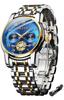 Men's Stylish Chronograph Watch, Popular Brand for Business, Large, Easy-to-Read Analog, Waterproof Quartz Wristwatch, Black (Blue)