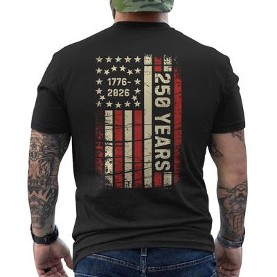 1776 2026 T-Shirt 250 Jahre US-Jubiläum Amerikanische Flagge Unabhängigkeit AUF DEM RÜCKEN