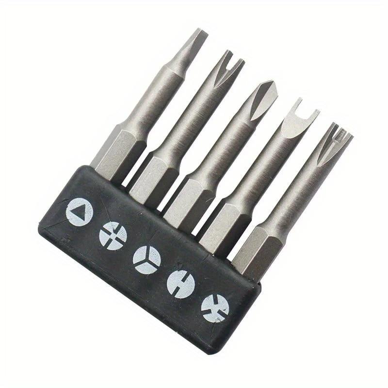 

5Pcs Magnetic Screwdriver Set Y U Shaped Triangle Three Points Screw Driver Bit Security Tip Repair Tool Power Drill Accessories серый